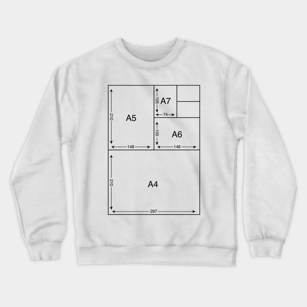 Paper Sizes Crewneck Sweatshirt by TamaraLani